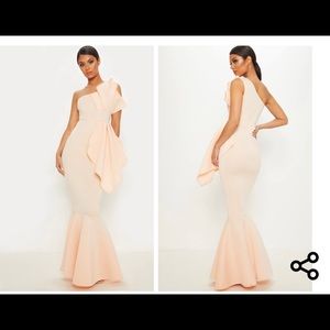 One shoulder Blush Formal mermaid dress